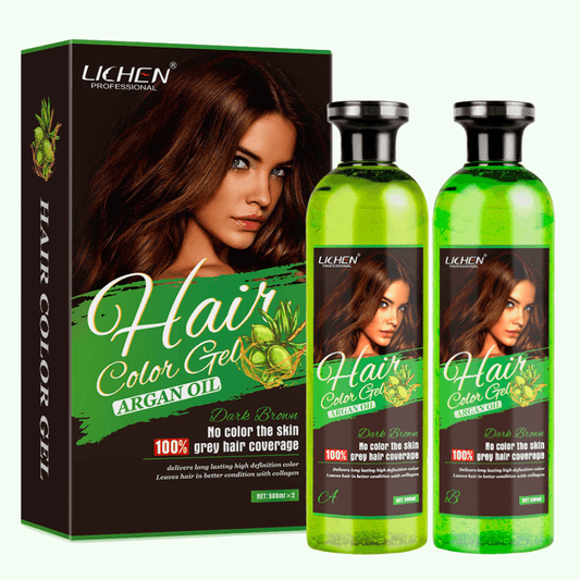 Hair Color Gel 500ml x 2=1000ml-Dark Brown Color