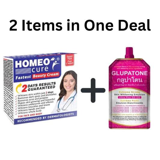 GLUPATONE Whitening Emulsion With Homeo Cure Cream