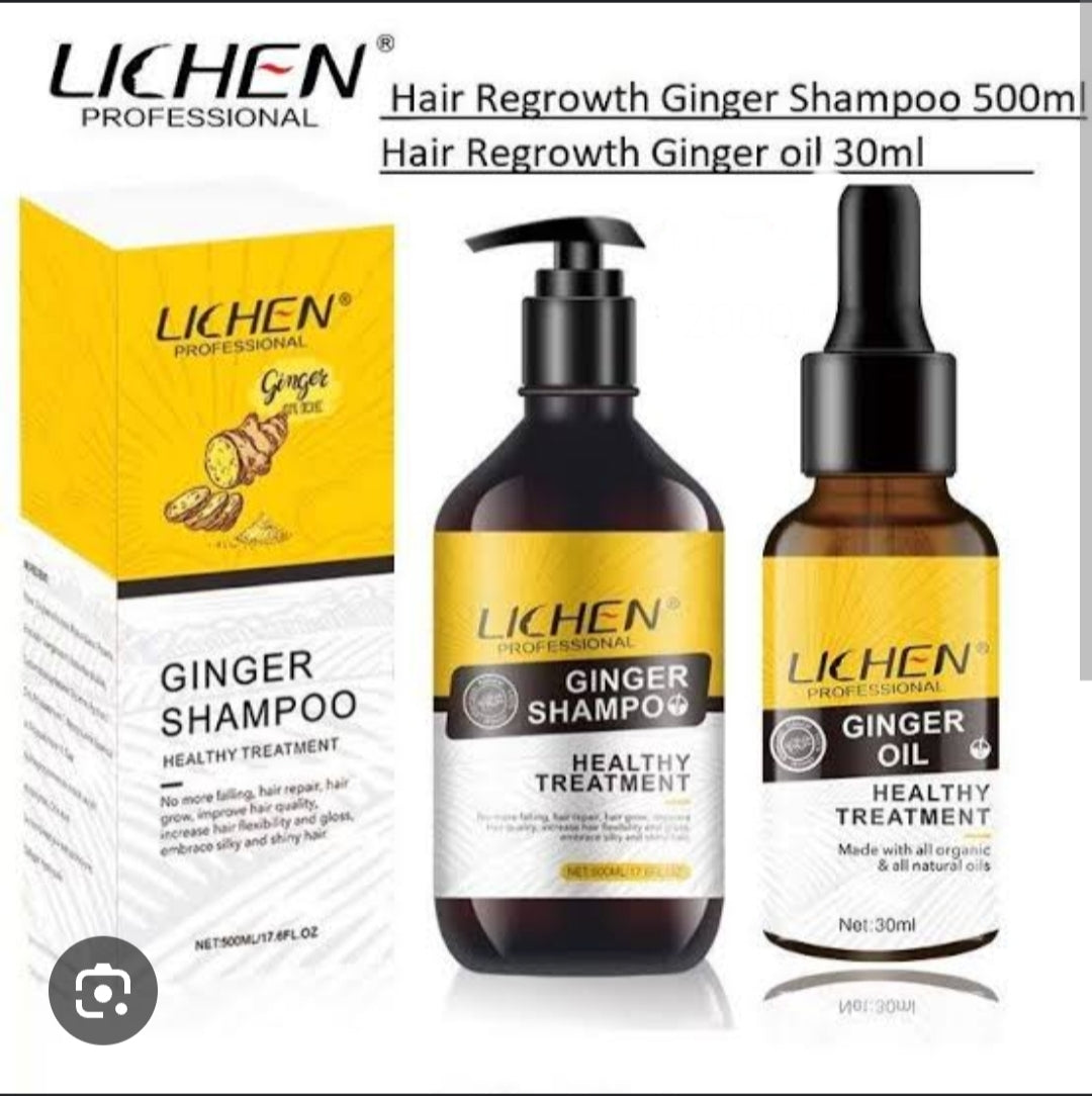 Hair Regrowth  Ginger Shampoo 500ml & Hair Regrowth Ginger Oil 30ml