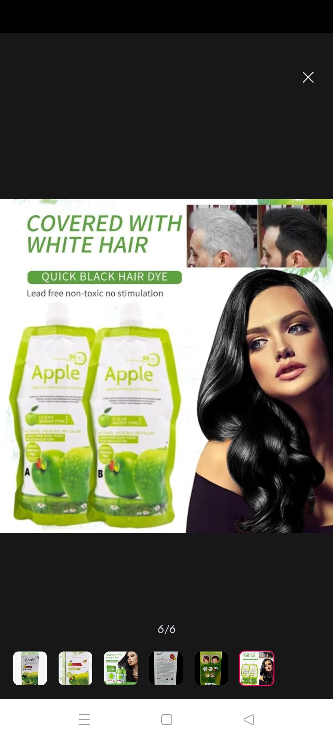 Apple Hair Color 96 Natural Black Ammonia Free